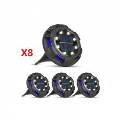 ΗΛΙΑΚΑ ΠΡΟΒΟΛΑΚΙΑ ΕΞΩΤΕΡΙΚΟΥ ΧΩΡΟΥ ΜΕ 8 LED SOLAR OUTDOOR BURIED LIGHTS