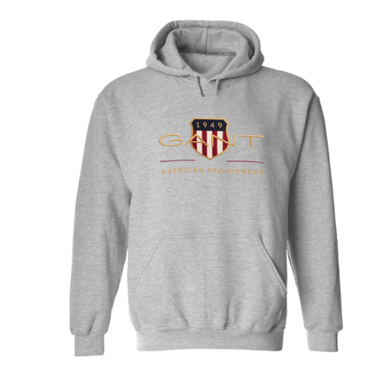 ΦΟΥΤΕΡ ΚΟΥΚΟΥΛΑ 100% COTTON - ΓΚΡΙ - GANT ΜΕΓΑΛΟ