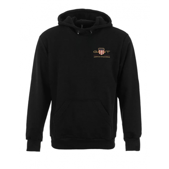 ΦΟΥΤΕΡ ΚΟΥΚΟΥΛΑ 100% COTTON - ΜΑΥΡΟ - GANT ΜΙΚΡΟ