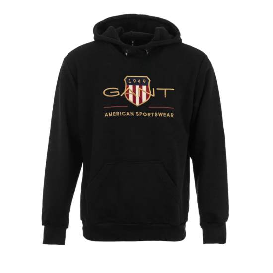 ΦΟΥΤΕΡ ΚΟΥΚΟΥΛΑ 100% COTTON - ΜΑΥΡΟ - GANT ΜΕΓΑΛΟ