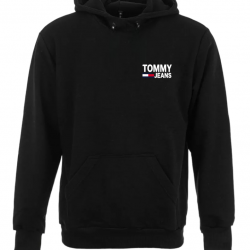 ΦΟΥΤΕΡ ΚΟΥΚΟΥΛΑ 100% COTTON - ΜΑΥΡΟ - TOMMY JEANS ΜΙΚΡΟ