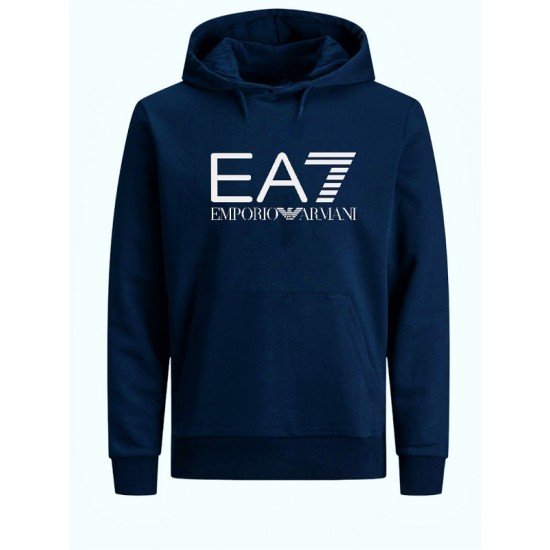 ΦΟΥΤΕΡ ΚΟΥΚΟΥΛΑ 100% COTTON - ΜΠΛΕ ΣΚΟΥΡΟ - EA7 ΜΕΓΑΛΟ