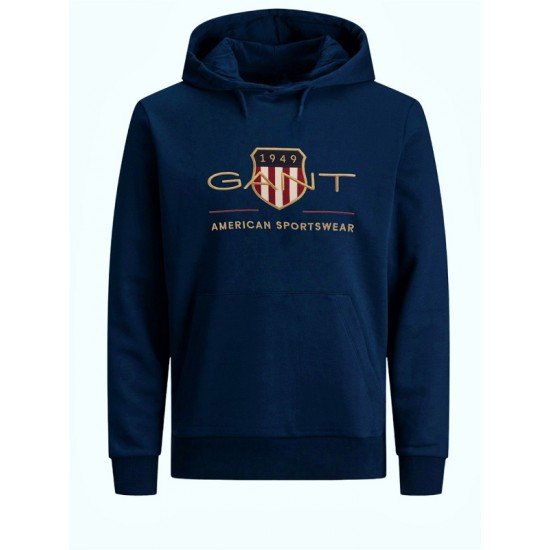 ΦΟΥΤΕΡ ΚΟΥΚΟΥΛΑ 100% COTTON - ΜΠΛΕ ΣΚΟΥΡΟ - GANT ΜΕΓΑΛΟ