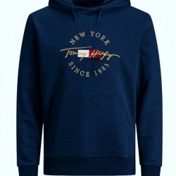 ΦΟΥΤΕΡ ΚΟΥΚΟΥΛΑ 100% COTTON - ΜΠΛΕ ΣΚΟΥΡΟ - TOMMY NEW YORK ΜΕΓΑΛΟ