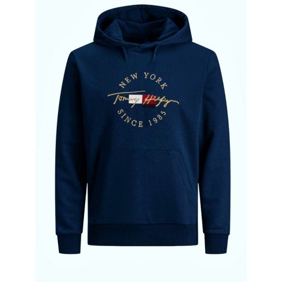 ΦΟΥΤΕΡ ΚΟΥΚΟΥΛΑ 100% COTTON - ΜΠΛΕ ΣΚΟΥΡΟ - TOMMY NEW YORK ΜΕΓΑΛΟ