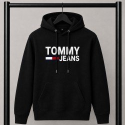 PREMIUM COTTON ΦΟΥΤΕΡ ΜΕ ΚΟΥΚΟΥΛΑ | ΜΑΥΡΟ TOMMY JEANS ΜΕΓΑΛΟ ΛΟΓΟΤΥΠΟ