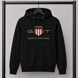 PREMIUM COTTON ΦΟΥΤΕΡ ΜΕ ΚΟΥΚΟΥΛΑ | ΜΑΥΡΟ GANT ΜΕΓΑΛΟ ΛΟΓΟΤΥΠΟ