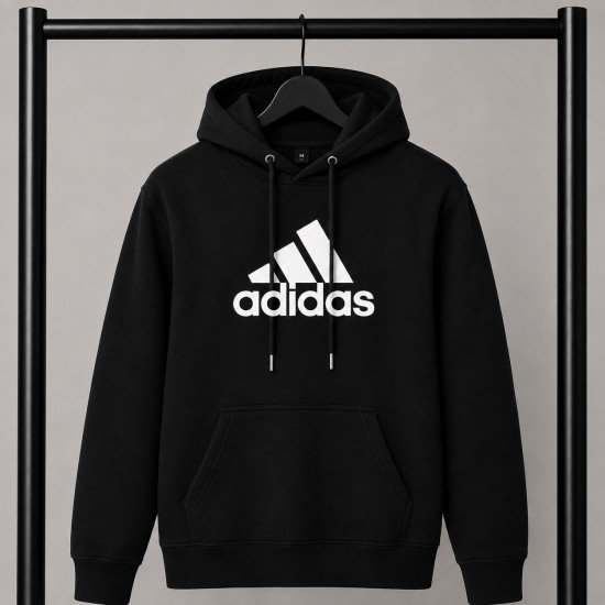 PREMIUM COTTON ΦΟΥΤΕΡ ΜΕ ΚΟΥΚΟΥΛΑ | ΜΑΥΡΟ ADIDAS ΜΕΓΑΛΟ ΛΟΓΟΤΥΠΟ