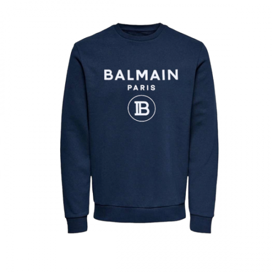 ΦΟΥΤΕΡ ΛΑΙΜΟΚΟΨΗ 100% COTTON - ΜΠΛΕ ΣΚΟΥΡΟ - BALMAIN