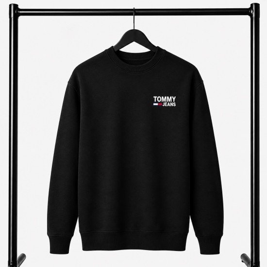 PREMIUM COTTON ΦΟΥΤΕΡ ΜΕ ΛΑΙΜΟΚΟΨΗ| ΜΑΥΡΟ TOMMY JEANS ΜΙΚΡΟ ΛΟΓΟΤΥΠΟ