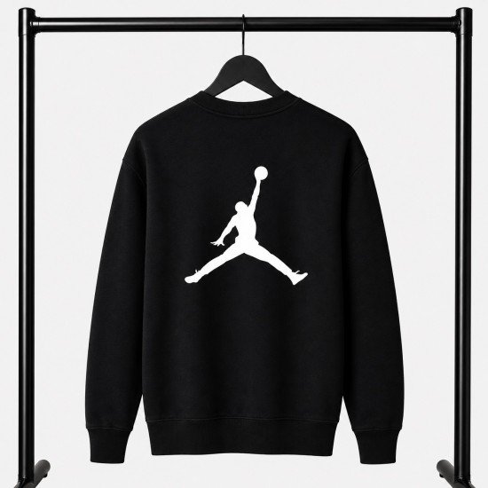 PREMIUM COTTON ΦΟΥΤΕΡ ΜΕ ΛΑΙΜΟΚΟΨΗ| ΜΑΥΡΟ JORDAN ΜΕΓΑΛΟ ΛΟΓΟΤΥΠΟ