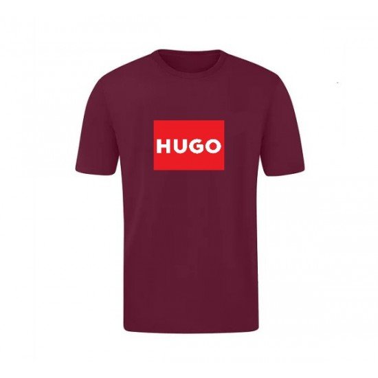 T-SHIRT 100% ΒΑΜΒΑΚΙ ΜΕ LOGO - ΜΠΟΡΝΤΟ - HUGO