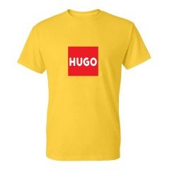 T-SHIRT 100% ΒΑΜΒΑΚΙ ΜΕ LOGO - ΚΙΤΡΙΝΟ - HUGO