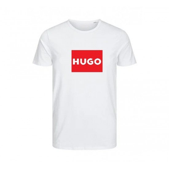 T-SHIRT 100% ΒΑΜΒΑΚΙ ΜΕ LOGO - ΛΕΥΚΟ - HUGO