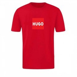 T-SHIRT 100% ΒΑΜΒΑΚΙ ΜΕ LOGO - ΚΟΚΚΙΝΟ - HUGO
