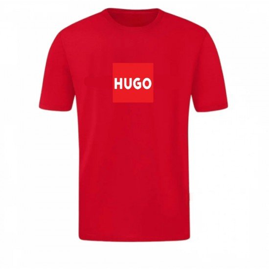 T-SHIRT 100% ΒΑΜΒΑΚΙ ΜΕ LOGO - ΚΟΚΚΙΝΟ - HUGO