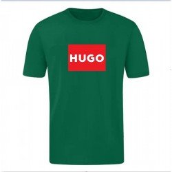 T-SHIRT 100% ΒΑΜΒΑΚΙ ΜΕ LOGO - ΠΡΑΣΙΝΟ - HUGO