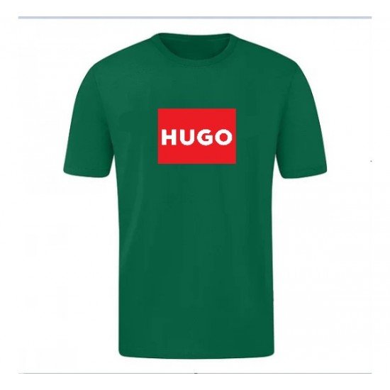 T-SHIRT 100% ΒΑΜΒΑΚΙ ΜΕ LOGO - ΠΡΑΣΙΝΟ - HUGO
