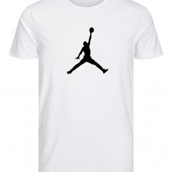 T-SHIRT 100% ΒΑΜΒΑΚΙ ΜΕ LOGO - ΛΕΥΚΟ - ΤΖΟΡΝΤΑΝ ΜΕΓΑΛΟ