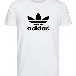 T-SHIRT 100% ΒΑΜΒΑΚΙ ΜΕ LOGO - ΛΕΥΚΟ - ΤΡΙΦΥΛΛΙ ΜΕΓΑΛΟ