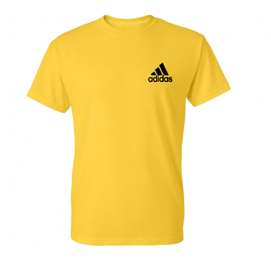 T-SHIRT 100% ΒΑΜΒΑΚΙ ΜΕ LOGO - ΚΙΤΡΙΝΟ - ΓΡΑΜΜΕΣ ΜΙΚΡΟ