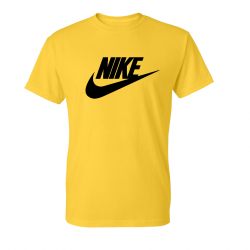 T-SHIRT 100% ΒΑΜΒΑΚΙ ΜΕ LOGO - ΚΙΤΡΙΝΟ - NIKE ΜΕΓΑΛΟ
