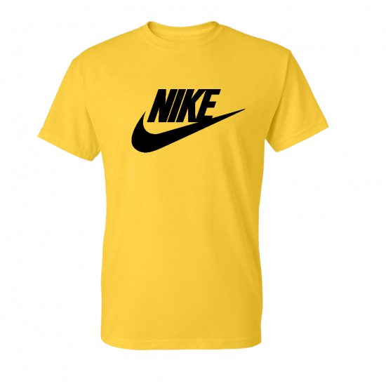 T-SHIRT 100% ΒΑΜΒΑΚΙ ΜΕ LOGO - ΚΙΤΡΙΝΟ - NIKE ΜΕΓΑΛΟ