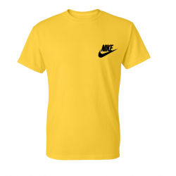 T-SHIRT 100% ΒΑΜΒΑΚΙ ΜΕ LOGO - ΚΙΤΡΙΝΟ - NIKE ΜΙΚΡΟ