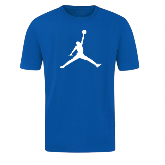 T-SHIRT 100% ΒΑΜΒΑΚΙ ΜΕ LOGO - ΜΠΛΕ ΡΟΥΑ - ΤΖΟΡΝΤΑΝ ΜΕΓΑΛΟ
