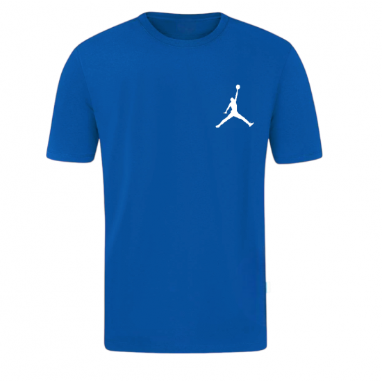 T-SHIRT 100% ΒΑΜΒΑΚΙ ΜΕ LOGO - ΜΠΛΕ ΡΟΥΑ - ΤΖΟΡΝΤΑΝ ΜΙΚΡΟ