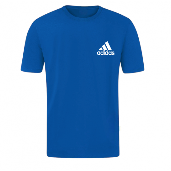 T-SHIRT 100% ΒΑΜΒΑΚΙ ΜΕ LOGO - ΜΠΛΕ ΡΟΥΑ - ΓΡΑΜΜΕΣ ΜΙΚΡΟ