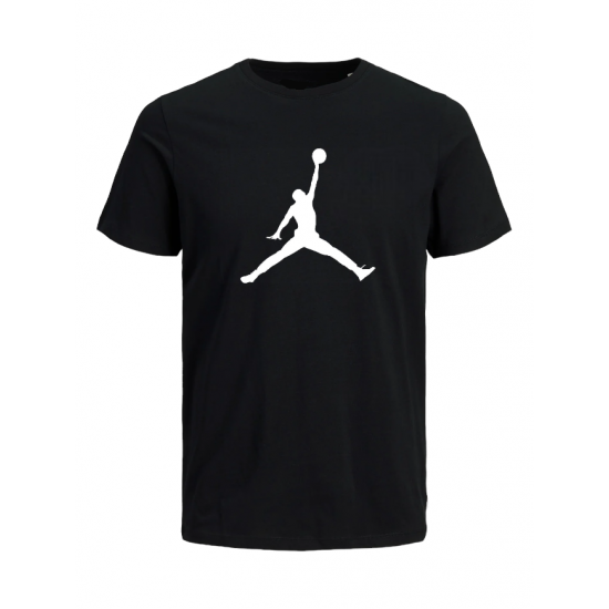 T-SHIRT 100% ΒΑΜΒΑΚΙ ΜΕ LOGO - ΜΑΥΡΟ - ΤΖΟΡΝΤΑΝ ΜΕΓΑΛΟ