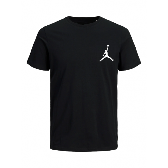 T-SHIRT 100% ΒΑΜΒΑΚΙ ΜΕ LOGO - ΜΑΥΡΟ - ΤΖΟΡΝΤΑΝ ΜΙΚΡΟ