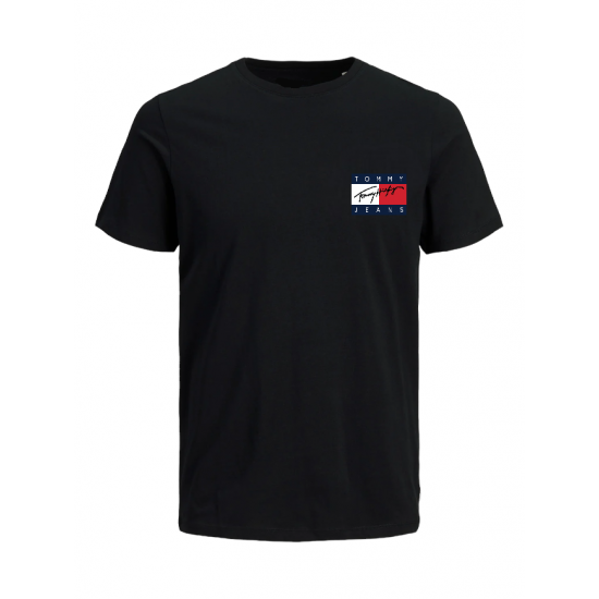 T-SHIRT 100% ΒΑΜΒΑΚΙ ΜΕ LOGO - ΜΑΥΡΟ - TOMMY JEANS ΜΙΚΡΟ