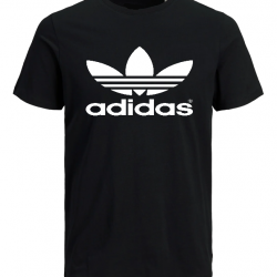 T-SHIRT 100% ΒΑΜΒΑΚΙ ΜΕ LOGO - ΜΑΥΡΟ - ΤΡΙΦΥΛΛΙ ΜΕΓΑΛΟ