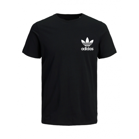 T-SHIRT 100% ΒΑΜΒΑΚΙ ΜΕ LOGO - ΜΑΥΡΟ - ΤΡΙΦΥΛΛΙ ΜΙΚΡΟ