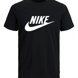 T-SHIRT 100% ΒΑΜΒΑΚΙ ΜΕ LOGO - ΜΑΥΡΟ - NIKE ΜΕΓΑΛΟ