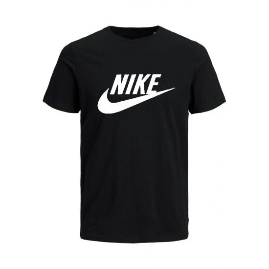 T-SHIRT 100% ΒΑΜΒΑΚΙ ΜΕ LOGO - ΜΑΥΡΟ - NIKE ΜΕΓΑΛΟ