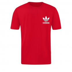 T-SHIRT 100% ΒΑΜΒΑΚΙ ΜΕ LOGO - ΚΟΚΚΙΝΟ - ΤΡΙΦΥΛΛΙ ΜΙΚΡΟ