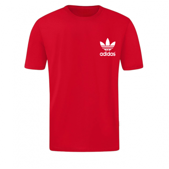 T-SHIRT 100% ΒΑΜΒΑΚΙ ΜΕ LOGO - ΚΟΚΚΙΝΟ - ΤΡΙΦΥΛΛΙ ΜΙΚΡΟ