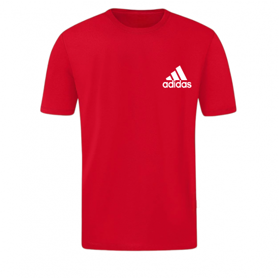 T-SHIRT 100% ΒΑΜΒΑΚΙ ΜΕ LOGO - ΚΟΚΚΙΝΟ - ΓΡΑΜΜΕΣ ΜΙΚΡΟ