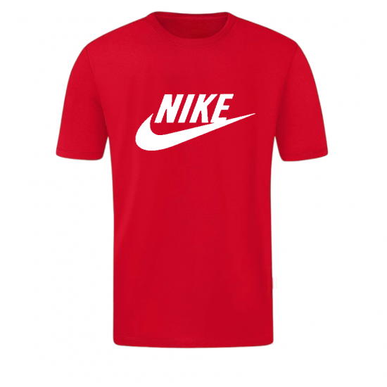 T-SHIRT 100% ΒΑΜΒΑΚΙ ΜΕ LOGO - ΚΟΚΚΙΝΟ - NIKE ΜΕΓΑΛΟ
