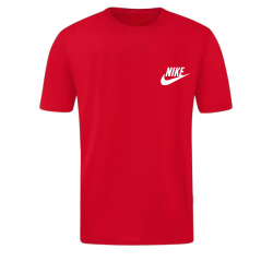 T-SHIRT 100% ΒΑΜΒΑΚΙ ΜΕ LOGO - ΚΟΚΚΙΝΟ - NIKE ΜΙΚΡΟ
