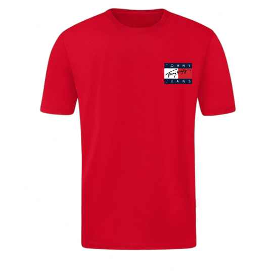 T-SHIRT 100% ΒΑΜΒΑΚΙ ΜΕ LOGO - ΚΟΚΚΙΝΟ - TOMMY JEANS ΜΙΚΡΟ
