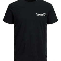 T-SHIRT 100% ΒΑΜΒΑΚΙ ΜΕ LOGO - ΜΑΥΡΟ - TIMBERLAND ΜΙΚΡΟ