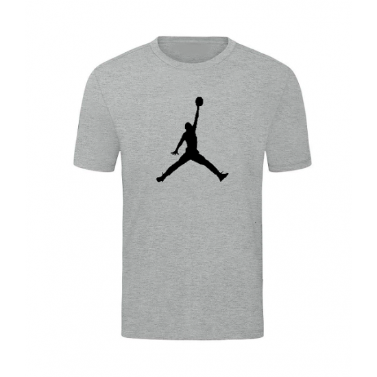T-SHIRT 100% ΒΑΜΒΑΚΙ ΜΕ LOGO - ΓΚΡΙ - ΤΖΟΡΝΤΑΝ ΜΕΓΑΛΟ