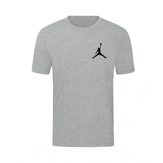 T-SHIRT 100% ΒΑΜΒΑΚΙ ΜΕ LOGO - ΓΚΡΙ - ΤΖΟΡΝΤΑΝ ΜΙΚΡΟ