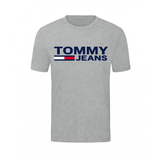 T-SHIRT 100% ΒΑΜΒΑΚΙ ΜΕ LOGO - ΓΚΡΙ - TOMMY JEANS ΜΕΓΑΛΟ