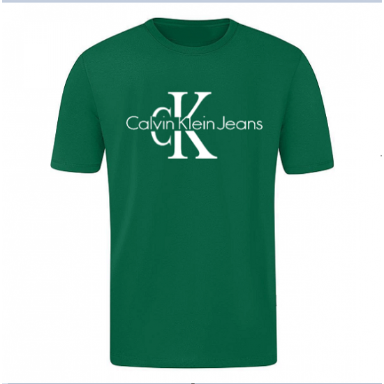 T-SHIRT 100% ΒΑΜΒΑΚΙ ΜΕ LOGO - ΠΡΑΣΙΝΟ - CALVIN KLEIN ΜΕΓΑΛΟ