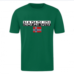 T-SHIRT 100% ΒΑΜΒΑΚΙ ΜΕ LOGO - ΠΡΑΣΙΝΟ - NAPAPIJRI